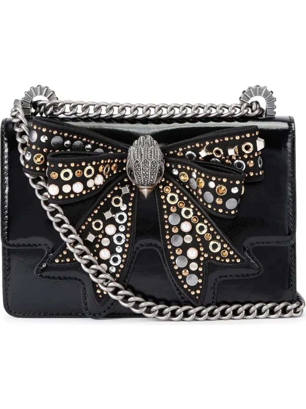 Kurt geiger Leather Studded Bow Crossbody Bag